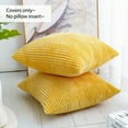 thumbnail image 2 of PiccoCasa 2Pcs Corduroy Cushion Covers Decorative Soft Throw Pillow Covers Yellow 18"x18", 2 of 7
