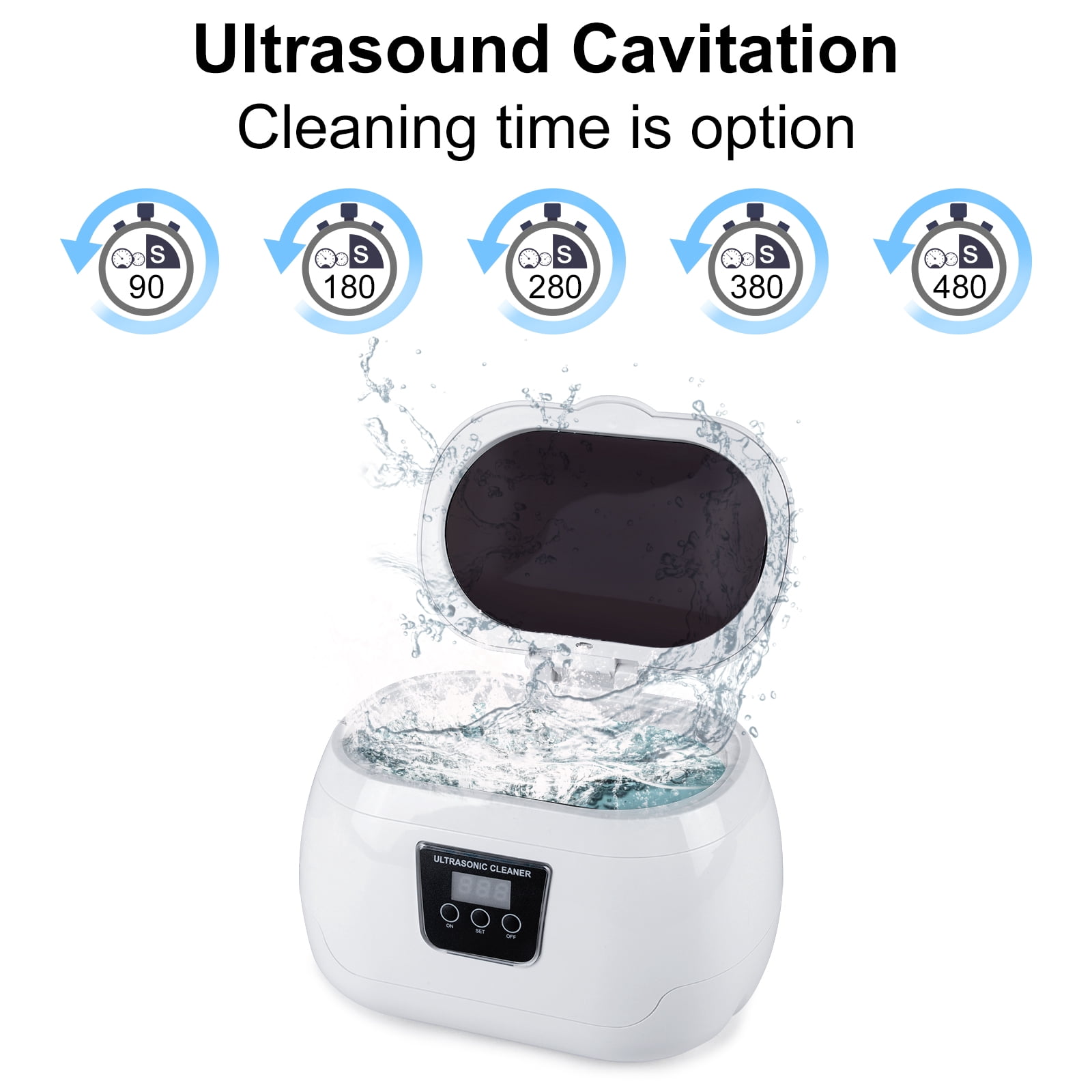 Uten 600ml Professional Ultrasonic Cleaner with Digital Timer for Jewelry, Eyeglasses, Coins