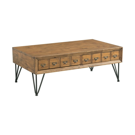Modern Coffee Table with Storage, Rectangle Living Room Table, Hairpin Leg Design, 28" x 48"
