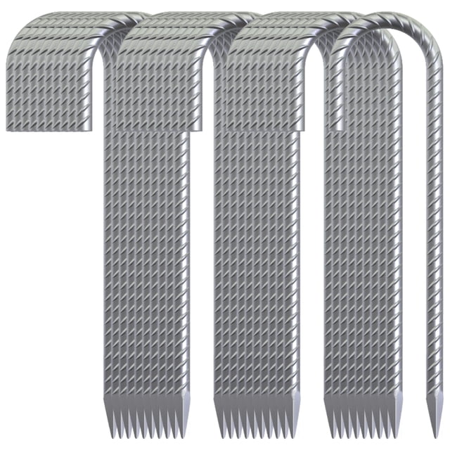 30 Stück Erdanker EUOKOK J-Haken, 30 cm, verzinkter Stahl