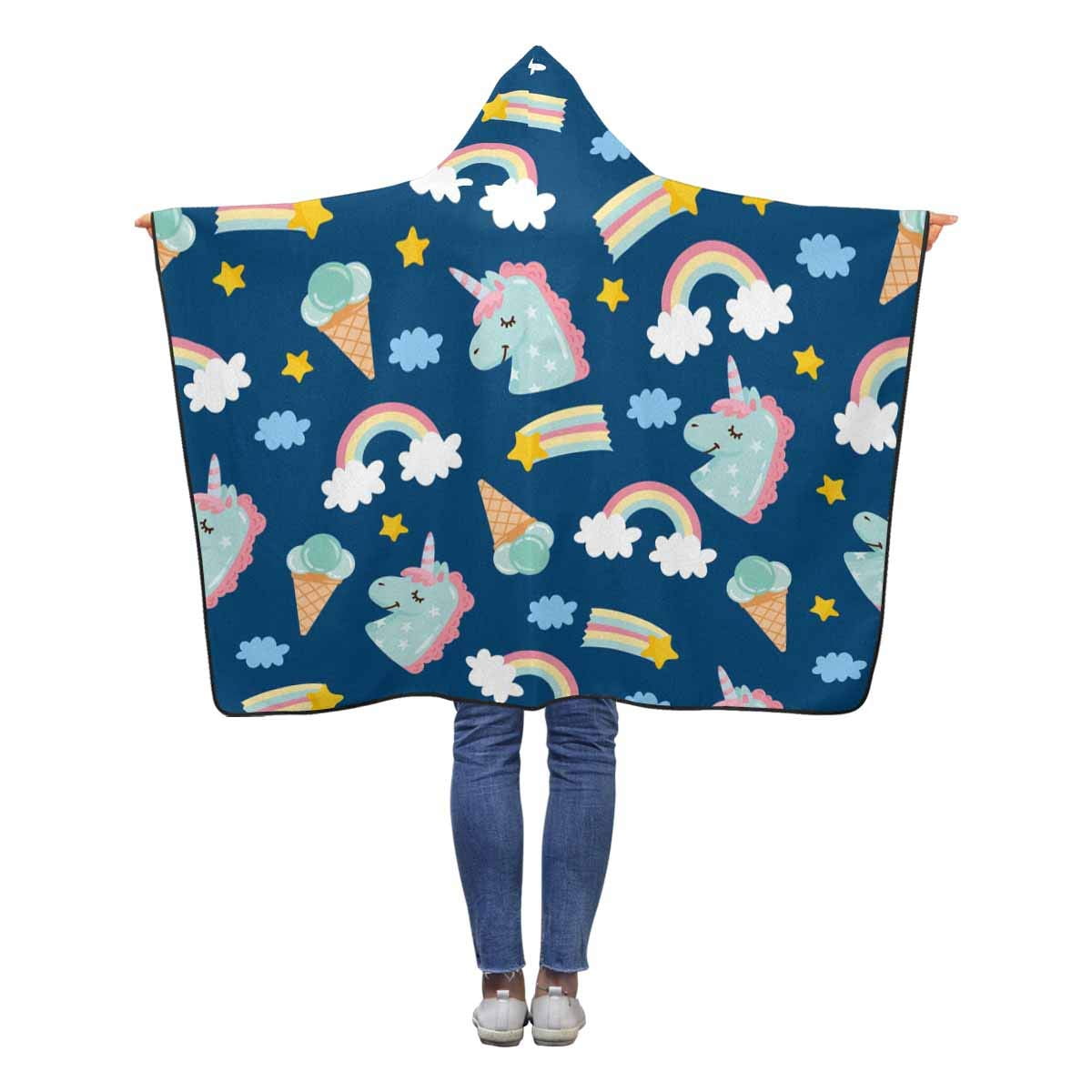 ASHLEIGH Cute Unicorn Throw Hooded Blanket 40x50 inches Toddler Kid Baby Boys Girls Polar Fleece