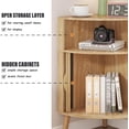 thumbnail image 6 of Bathroom Storage Cabinet, 31.5" Narrow Floor Corner Storage Cabinet with Fluted Doors & Shelves, Wood, 6 of 9