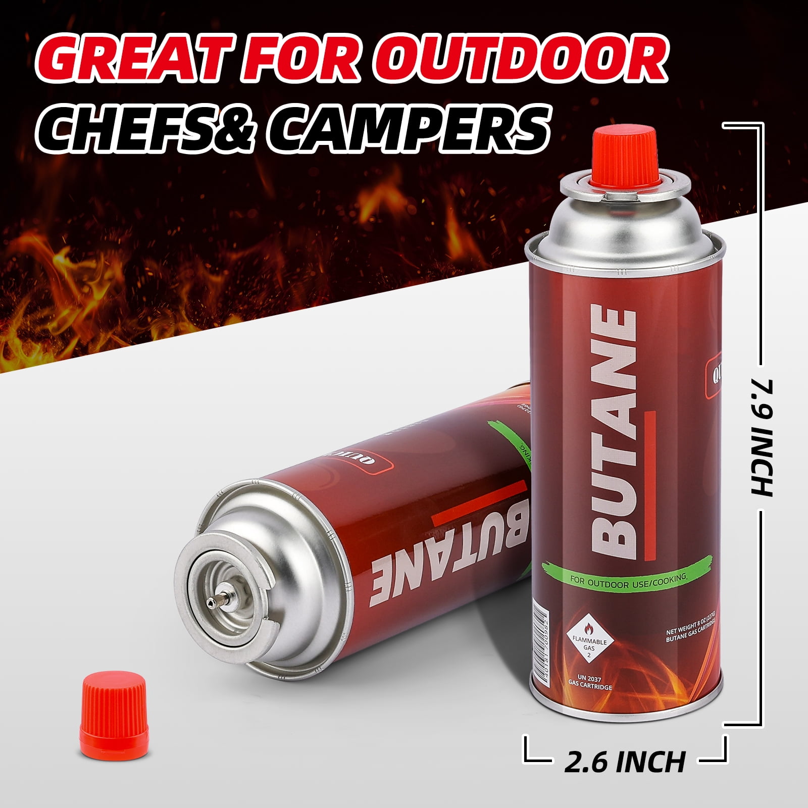 Butane Fuel Canister for Portable Stove - Explosion Proof RVR Safety Release System - UL Listed & Tested & Approved