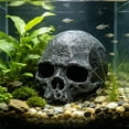 thumbnail image 5 of Resin Reptile Hideout for Tank Realistic Skull Decor for Terrarium Decorative Skeleton Head Hides and Caves for Fish Ball Python Axolotl Tarantula Black, 5 of 6