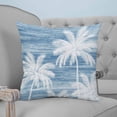 thumbnail image 4 of Pillow Covers 20x20 Set of 2, Summer Palm Trees Square Throw Pillow Covers for Couch/Sofa/Living Room, Tropical Blue Shabby Abstract Art Beach Decorative Soft Pillowcases for Couch Throw Pillows, 4 of 7