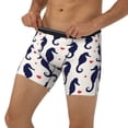 thumbnail image 3 of Salouo Seahorses and Hearts Pattern Men's Boxer Briefs, Soft & Breathable Underwear Elastic Waistband Briefs for Men,1-Pack, 3 of 7