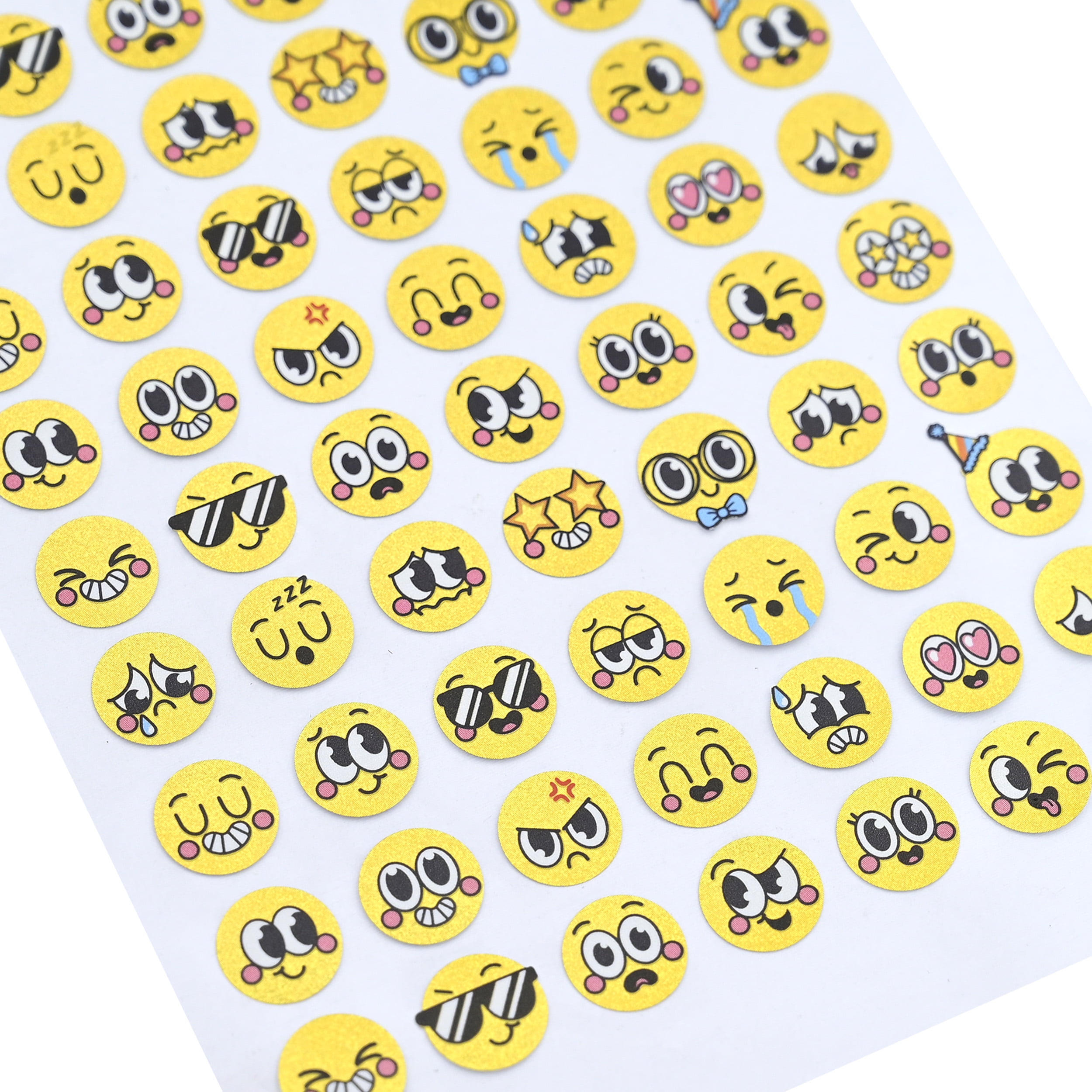 Hello Hobby Yellow Emoticon Designer Stickers, 98 Count