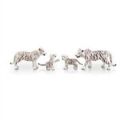 4Pcs Realistic White Tigers Figurines With Tiger Cubs, 2-6"Jungle Animals Figures Family Set Includes Baby Tigers, Educational Toy Cake Toppers Christmas Birthday Gift For Kids Todd