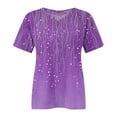 thumbnail image 4 of Purple Women's Short Sleeve T-shirt, Plus Size V Neck T Shirts Women Short Sleeve Tops Casual Summer Tshirts Loose Fit Tee,Women's Short sleeve T-shirt 3XL, 4 of 4