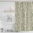 thumbnail image 3 of Sage Green Flowers Shower Curtain, Waterproof Shower Curtains for Bathroom, Rustic Pastoral Botanical Floral Leaf Washable Fabric Bathtub Curtain Set Bath Decor with 12 Hooks Standard 72"x72", 3 of 8