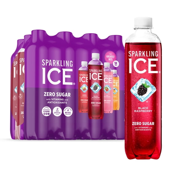 Sparkling Ice Purple Variety Pack, Flavored Sparkling Water, 17 fl oz, 12 count