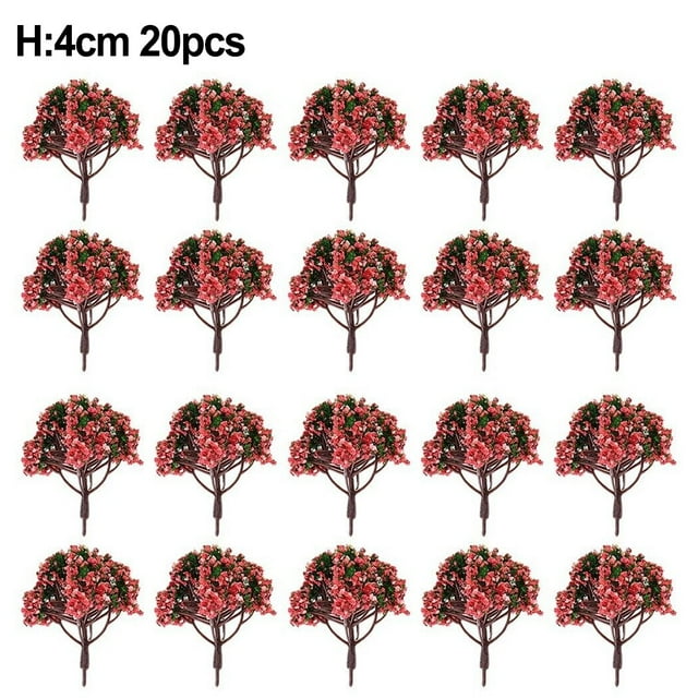 MYG 20 Pcs Modèles d'Arbres Chemin de Fer Paysage Fleur Arbre Paysage 4cm Échelle HO O Z