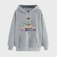 thumbnail image 2 of Fartey Womens Graphic Hoodies Loose Fit Long Sleeve Drop Shoulder Pullover Sweatshirt Casual Drawstring Hooded Sweatshirts with Pockets Gray XL, 2 of 6