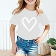 thumbnail image 2 of Staki Girl's Drop Shoulder Print Tee Tops Loose Short Sleeve Crew Neck T Shirts Cute Shirts for Teen Girls,1-2 Years, 2 of 4