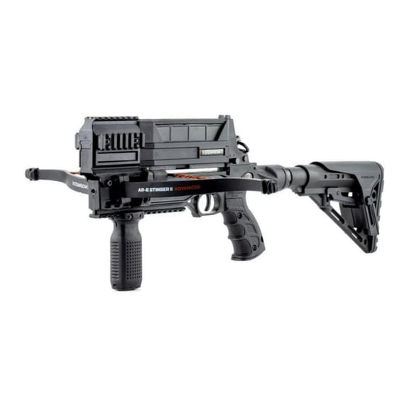 Steambow M10 Ten Shot Tactical Repeating Impact-Resistant Crossbow with 3 Picatinny Rails, Butt Stock, and Comfortable Foregrip (Black)