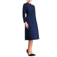 thumbnail image 4 of INSPIRE CHIC Vestido Vintage A-Line para Mujer con Cuello, Manga Larga, Cinturón, Vestidos de Trabajo Acampanados 2XL Azul Marino, 4 of 5
