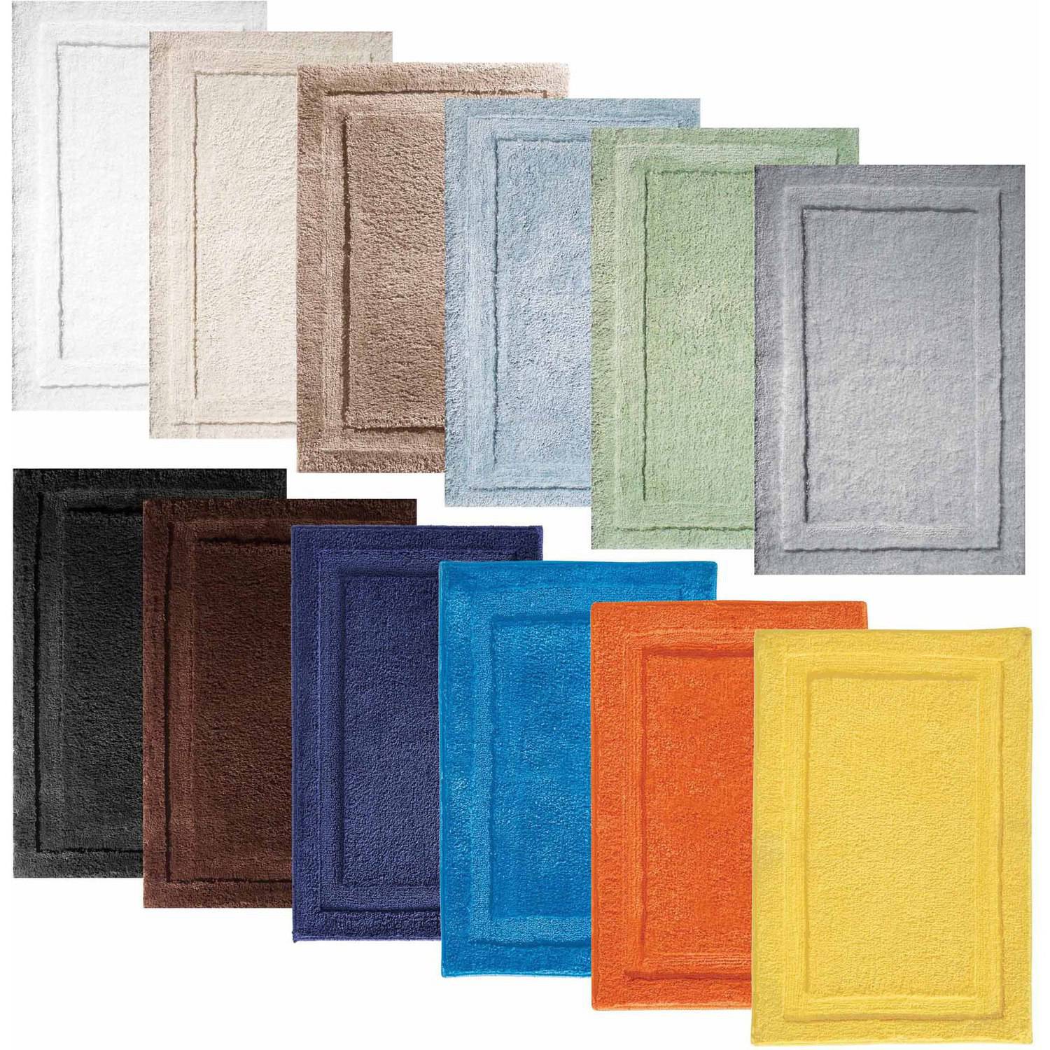 iDesign Microfiber Spa Solid Print Black Microfiber Polyester Bath Rug, 1' x 2', Non-Slip