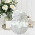 thumbnail image 7 of Satin Bridal Bag, Wedding Drawstring Exquisite Chic Handbag, Flower Girl Purse White Decorated Bags for Ladies Present Wedding Favor Gift, 7 of 7