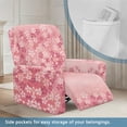 thumbnail image 2 of SCRAWLGOD Cherry Blossom Pink Recliner Cover 4-Piece Recliner Chair Covers Lazyboy Recliner Cover Furniture Protector Cover with Storage Pocket Reclining Slipcovers, 2 of 7