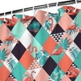 thumbnail image 3 of Orange Green White Checkerboard Checkered Pattern Shower Curtain 84"x72" ,Bathroom Decorative Shower Curtains Set with 12 Hooks,Modern Waterproof Washable Shower Curtain, 3 of 6