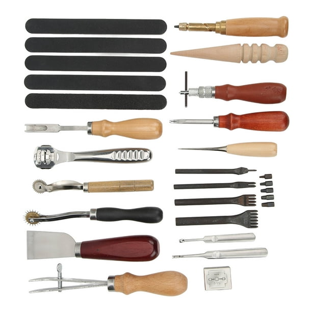 18pcs cuir outils de poinçon carft kit couture sculpture travail