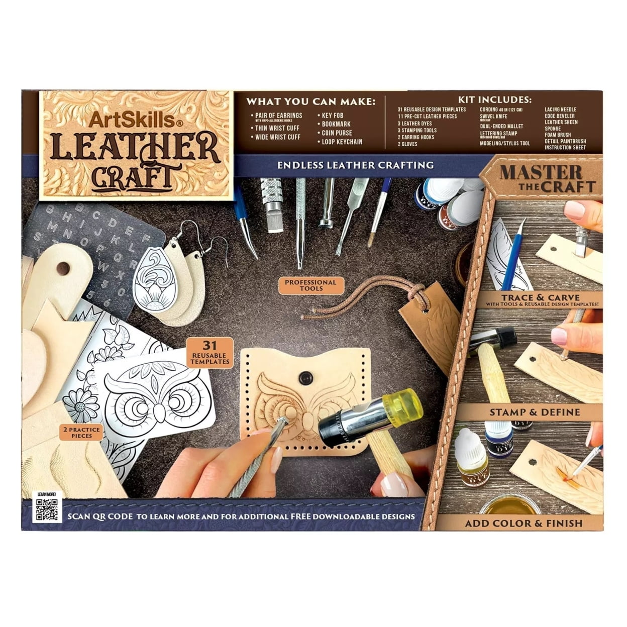 Artskills Leather Craft Kit 64 Pieces