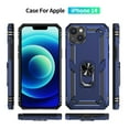 thumbnail image 6 of SaniMore Tri-layer Case for iPhone 14 6.1" 2022, 360° Rotating Holder/Kickstand Rugged PC Back + TPU Bumper Magnetic Car Mount Anti-fingerprint Anti-fall Heavy Duty Protective Case, Blue, 6 of 8