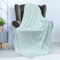 thumbnail image 4 of Octopus Ship Soft Flannel Fleece Blanket, Doodle Turtle Nautical Sea Creatures Shell Anchor Jellyfish Whale, Cozy Plush for Indoor and Outdoor Use, 70" x 90", Dark Seafoam and White, by Ambesonne, 4 of 5