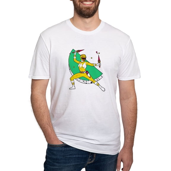 CafePress - Power Rangers Yellow Ranger Men's Classic T Shirt - Fitted T-Shirt, Vintage Fit Soft Cotton Tee