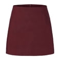 thumbnail image 4 of Jupe-pantalon à Fermeture Éclair devant à Fente Latérale Double pour Femmes, Mode, Doublée, Short Rouge P, 4 of 9