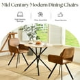 thumbnail image 3 of Homy Casa Swivel Dining Side Chair Set of 2, Fabric Armchair Vanity Chair, Brown, 3 of 9