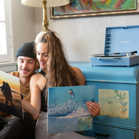 Victrola - Re-Spin Sustainable Bluetooth Suitcase Record Player - Light Blue