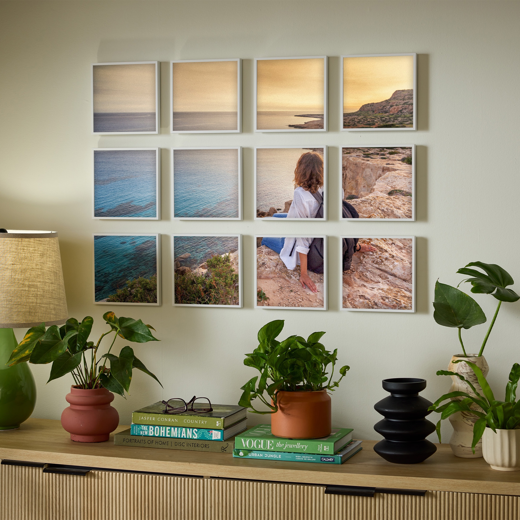 TilePix Nail Free White Frame, 12-Piece Split Image