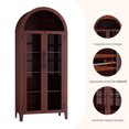 thumbnail image 3 of M optimized Arched Bookcase, Kitchen Pantry Cabinet, 5 Tier Display Shelf with Adjustable Shelf and 2 Large Glass Doors, Versatile Storage Cupboard for Dining Room, Living Room, 3 of 7