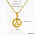thumbnail image 6 of VOLALO Jewelry Pendant Necklace for Men Women, 18K Gold Plated Round Letter Capital From A-Z, 6 of 8