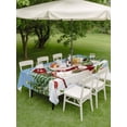thumbnail image 3 of Outdoor Tablecloth with Umbrella Hole and Zipper, Blue Green Snowman Christmas Rectangle Table Cloth 60x120 Inch Waterproof Tablecloth, Xmas Tree Snowflake Winter Picnic Table Cover for Patio Camping, 3 of 7