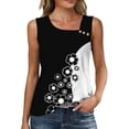 thumbnail image 2 of QUNYINEY Tank Tops Women Loose Fit Floral Cutout Tops V Neck Sleeveless Vacation Button Womens Shirts, 2 of 8