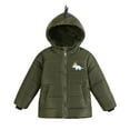 thumbnail image 2 of YHAJDS Kids Puffer Jacket Dinosaur Print Warm Thick Padded Hooded Zip Up Outerwear Long Sleeve Winter Coat for Toddlers, 2 of 5