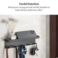 thumbnail image 2 of Yuarrent Ganchos de puerta Estante organizador de acero inoxidable autoadhesivo Perforación libre Colgador de ropa de doble propósito Almacenamiento de Accesorios de baño Negro Yuarrent HA066128-02, 2 of 6