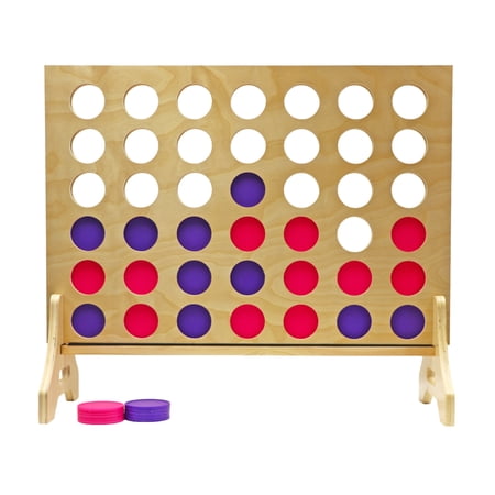 Tailgating Pros Premium Giant Four in a Row with Carrying Case - Jumbo Oversized Outdoor Yard Game - Connect Multiple Pucks in a Row to Win - Many Puck Colors Available!