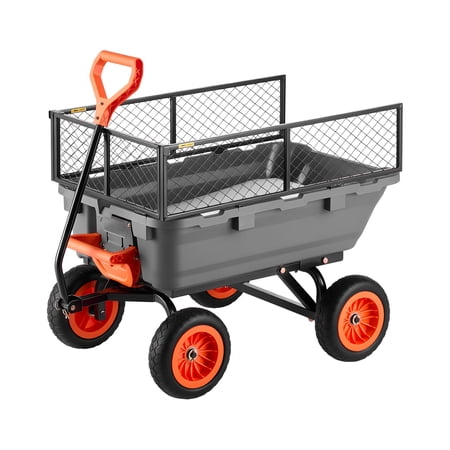 KFFKFF Garden Dump Cart Poly Dump Wagon Iron Plastic Polyurethane 10 800 lbs