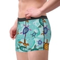 thumbnail image 2 of Gukieu Turtles And Sea Print Men's Boxer Briefs, High Elastic Moisture Wicking Boxer Briefs Underwear-Large, 2 of 5
