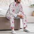 thumbnail image 7 of Fotbe Lilies Flowers Pattern Long Sleeve Pajama Set for Men,Sleepwear Set,2-piece Loungewear Set,Soft PJs Comfy Nightwear with Pockets-X-Large, 7 of 7