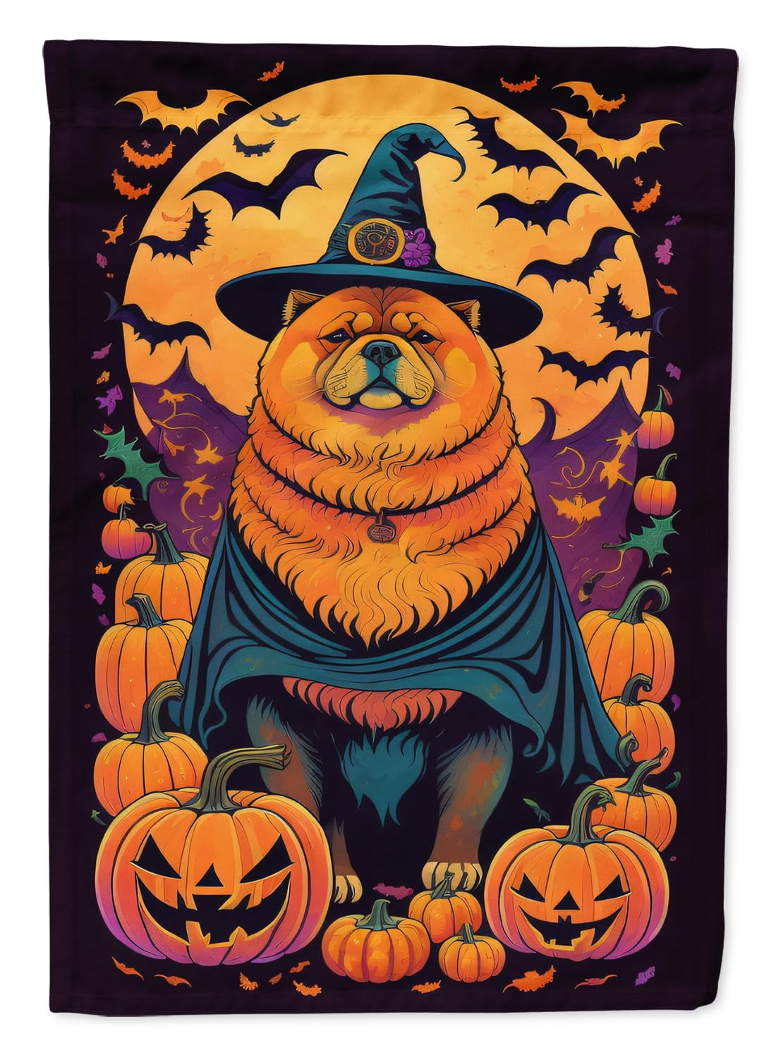 Saint Bernard Witchy Halloween Garden Flag 11.25 in x 15.5 in