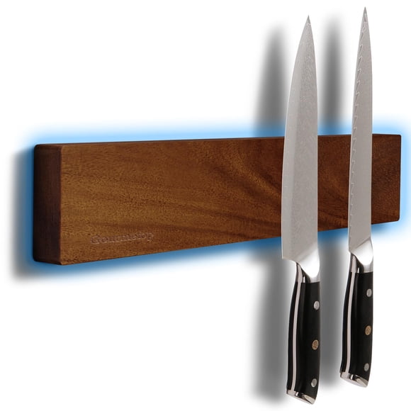Soporte magnético para cuchillos Gourmetop, 30 cm, madera de acacia oscura