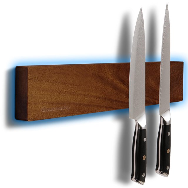 Soporte magnético para cuchillos Gourmetop, 30 cm, madera de acacia oscura