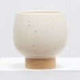 thumbnail image 5 of Mainstays 5.5"H Small Indoor Speckle Cream Ceramic Planter with Tan Base, 5 of 6