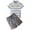 02#Gray dinosaur, variant on Boy's 2 Pieces Cotton Set Casual Polo Shirts Short Sleeve Active Shorts Summer Outfits for 3-8 Years Kids