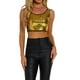 thumbnail image 1 of TOP CROP METÁLICO CON LENTEJUELAS INSPIRE CHIC PARA MUJERES, BRILLANTE Y SIN MANGAS, PARA FIESTAS Y CLUB, TALLA L, 1 of 6