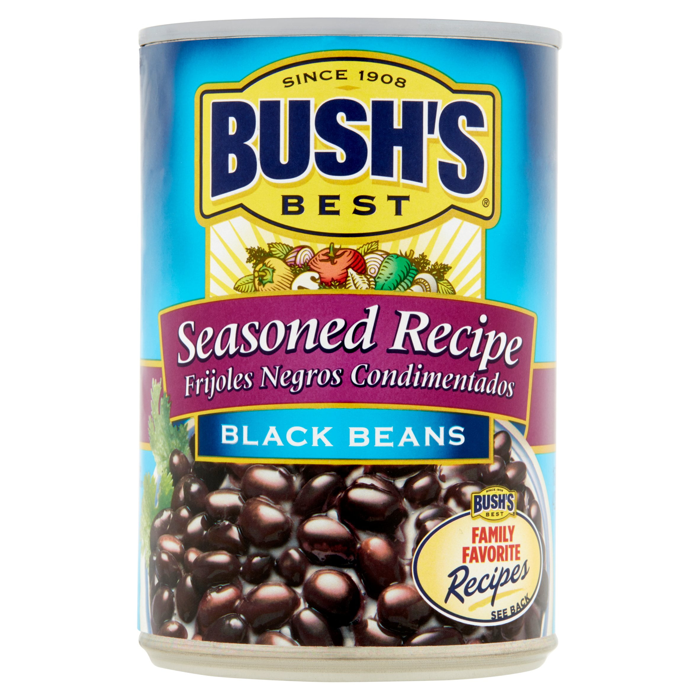 Bushs Best Seasoned Recipe Black Beans, 15 oz by Bush Brothers & Company